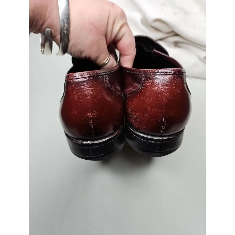 Florsheim IMPERIAL LEATHER BURGUNDY Kilt‎ Tassel Slip On Loafer Shoes 10 Classic